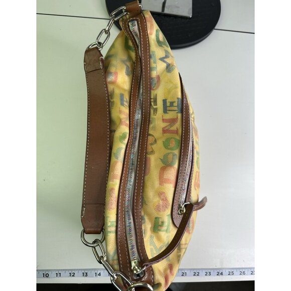 VTG Dooney & Bourke Colorful Alphabet Print Women's Bag (yellowed PVC) - Picture 9 of 13